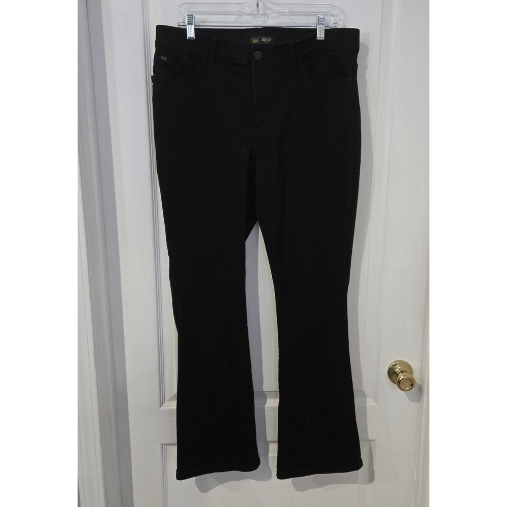 Lee Bootcut Jeans Womens 12 Black Excellent Flex Motion Mid Rise Regular Fit
